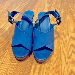 Royal Blue Cato wedge sandals
